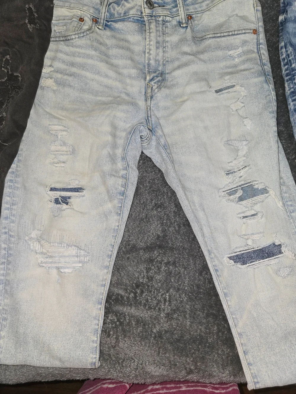 American Eagle Outfitters Light Blue Ripped Men's Jeans 3 Pair